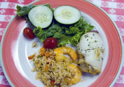 A plate of food.