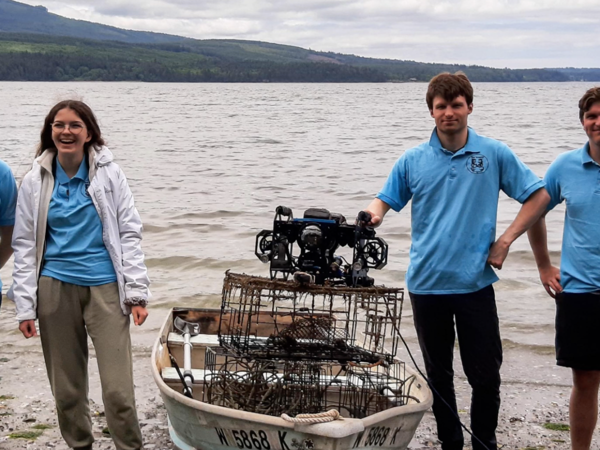 ROV team with ROV to find derelict crab pots