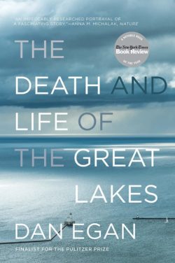 Book cover for The Death and Life of The Great Lakes by Dan Egan - photo of lake and horizon