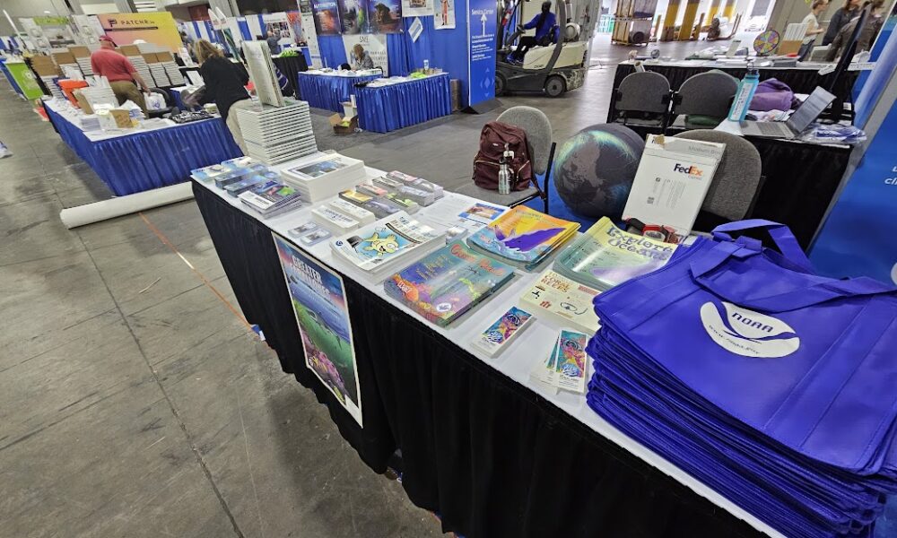 Booth with NOAA educational materials